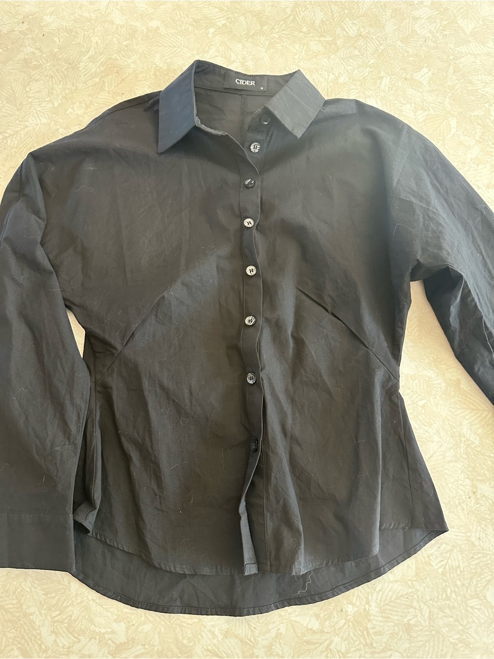 Cider Black Long-Sleeve Button-Down Shirt